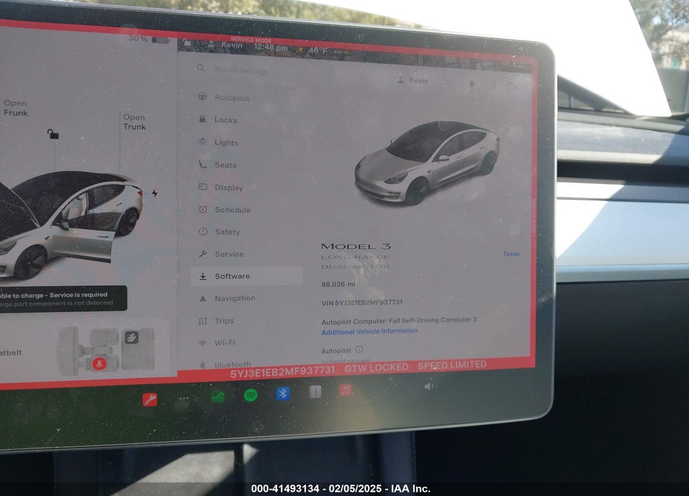 2021 TESLA MODEL 3 LONG RANGE DUAL MOTOR ALL-WHEEL DRIVE VIN: 5YJ3E1EB2MF937731