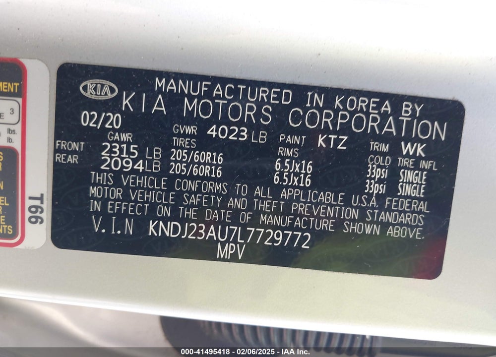 2020 KIA SOUL VIN: KNDJ23AU7L7729772