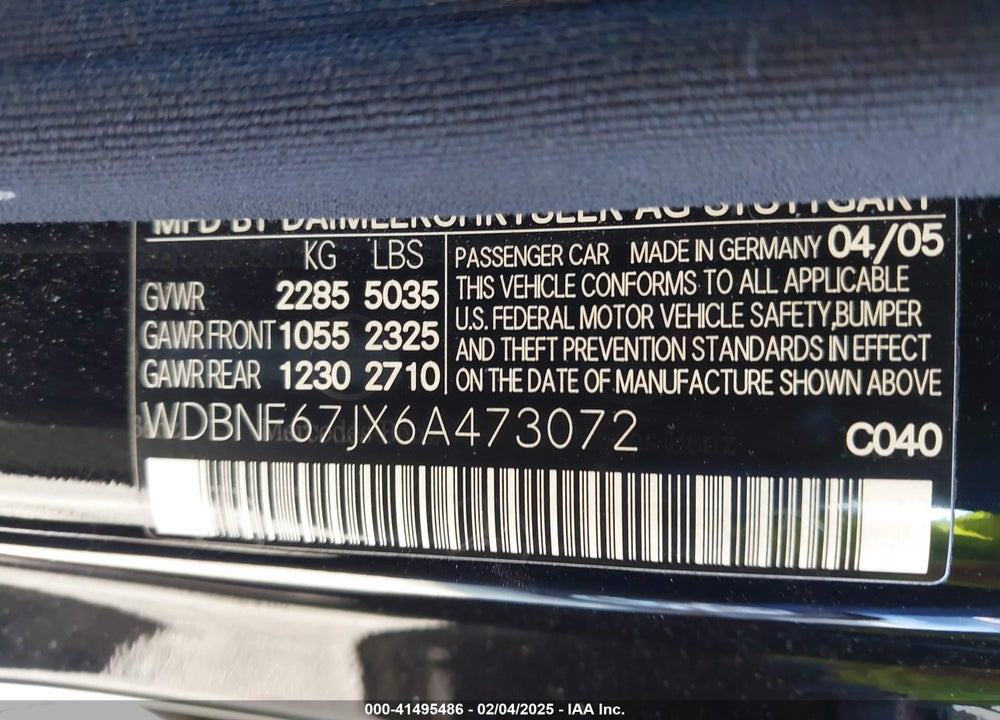 2006 MERCEDES-BENZ S 350 VIN: WDBNF67JX6A473072