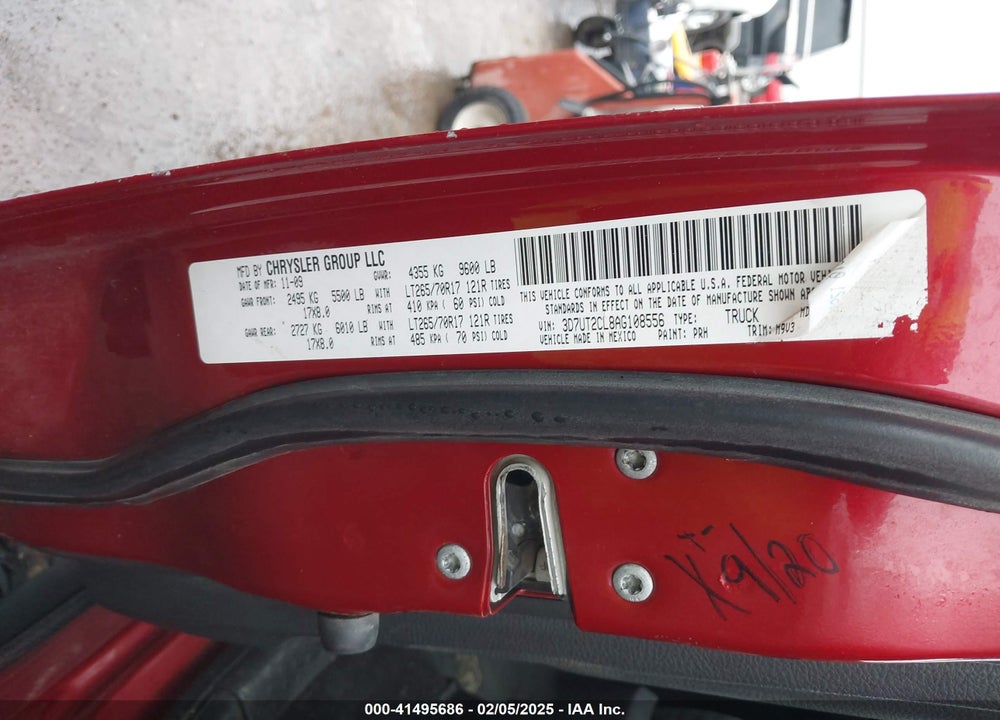 2010 DODGE RAM 2500 VIN: 3D7UT2CL8AG108556