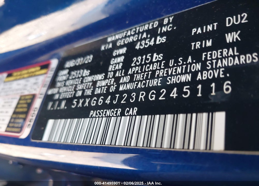2024 KIA K5 VIN: 5XXG64J23RG245116