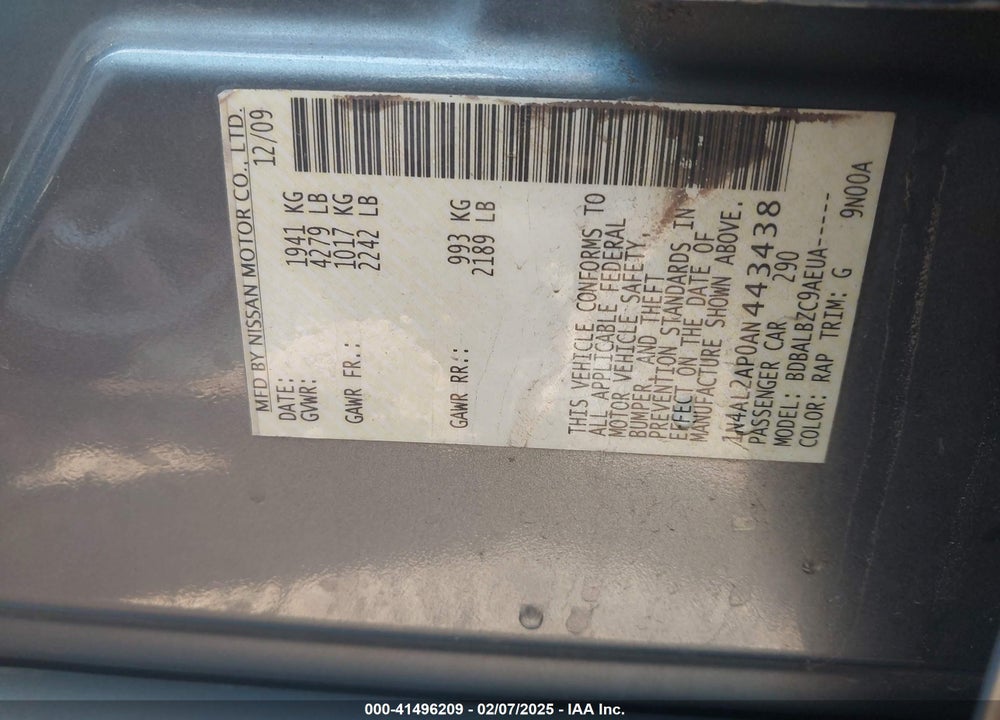 2010 NISSAN ALTIMA 2.5 S VIN: 1N4AL2AP0AN443438