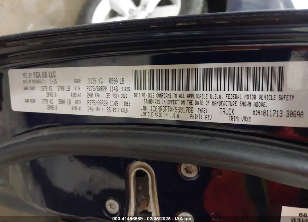 2015 RAM 1500 VIN: 1C6RR6FTXFS591766