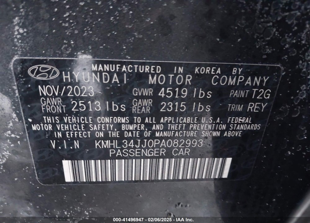 2023 HYUNDAI SONATA HYBRID VIN: KMHL34JJ0PA082993