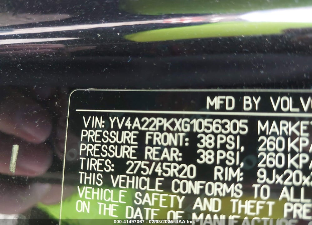 2016 VOLVO XC90 T6 MOMENTUM VIN: YV4A22PKXG1056305