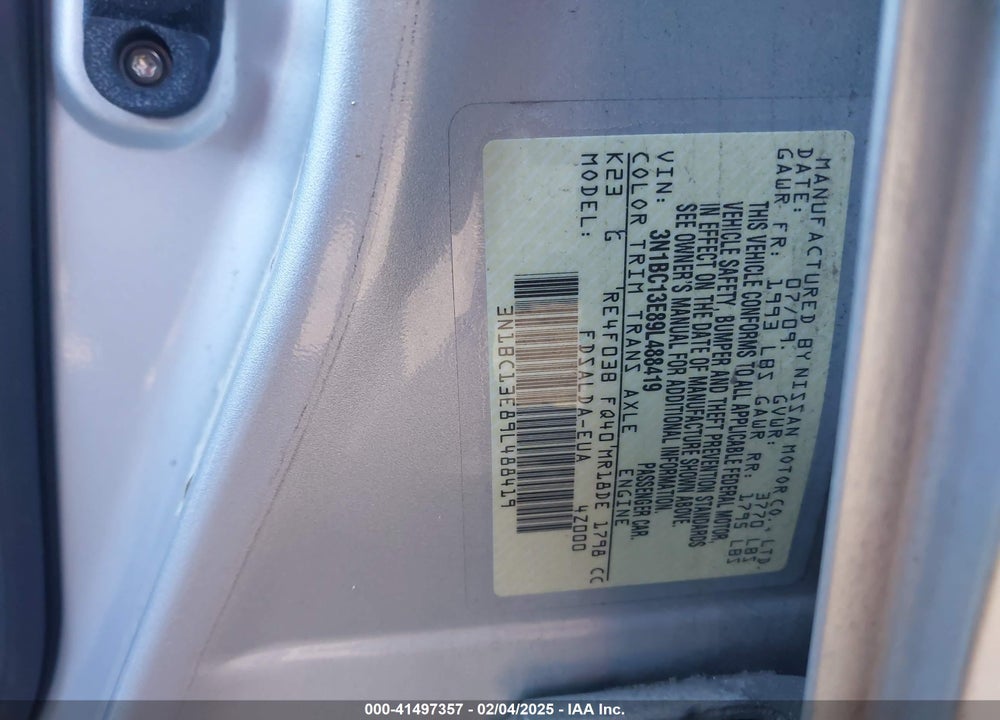 2009 NISSAN VERSA 1.8S VIN: 3N1BC13E89L488419