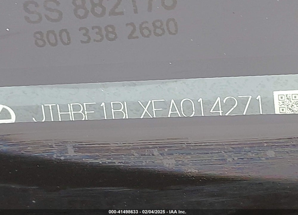 2015 LEXUS GS VIN: JTHBE1BLXFA014271