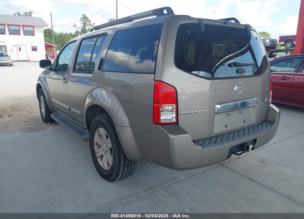 2007 NISSAN PATHFINDER LE VIN: 5N1AR18U77C620100