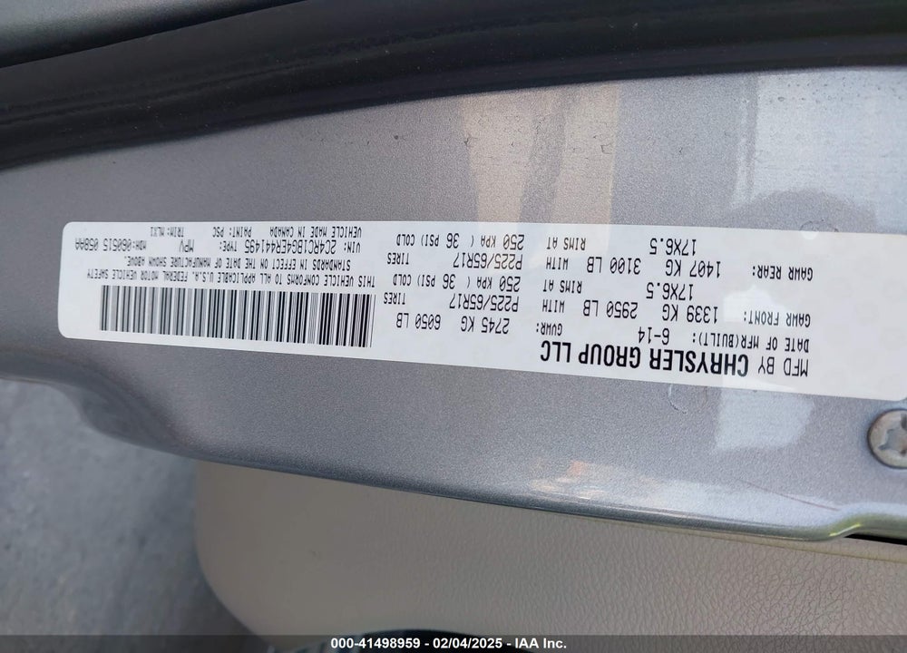 2014 CHRYSLER TOWN & COUNTRY VIN: 2C4RC1BG4ER441495