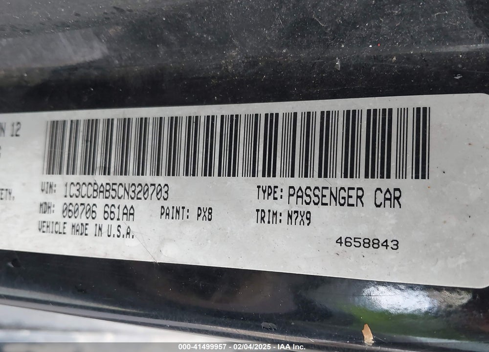 2012 CHRYSLER 200 VIN: 1C3CCBAB5CN320703