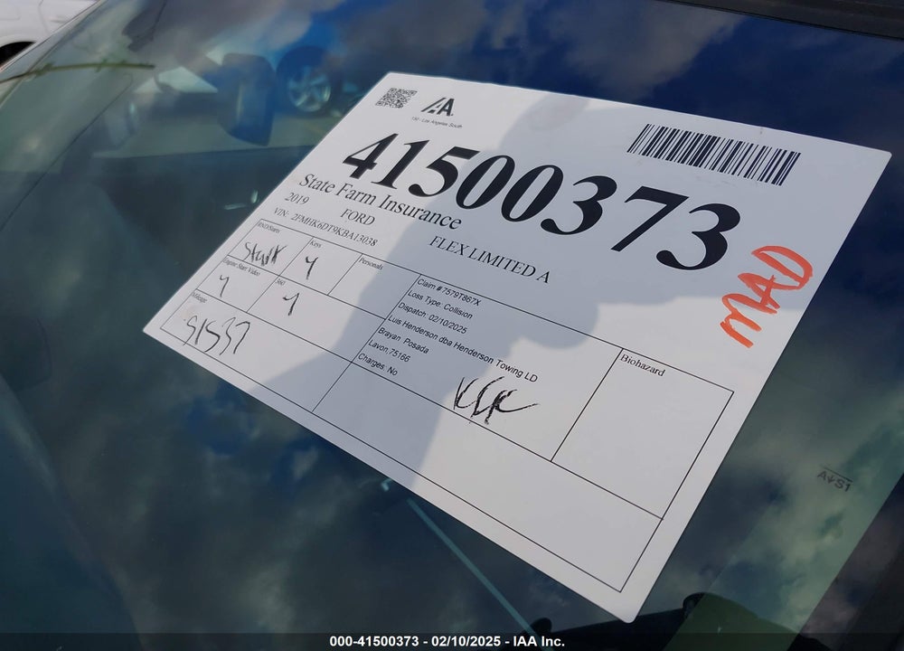 2019 FORD FLEX LIMITED VIN: 2FMHK6DT9KBA13038