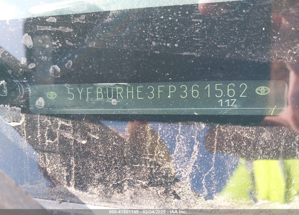 2015 TOYOTA COROLLA S PLUS VIN: 5YFBURHE3FP361562