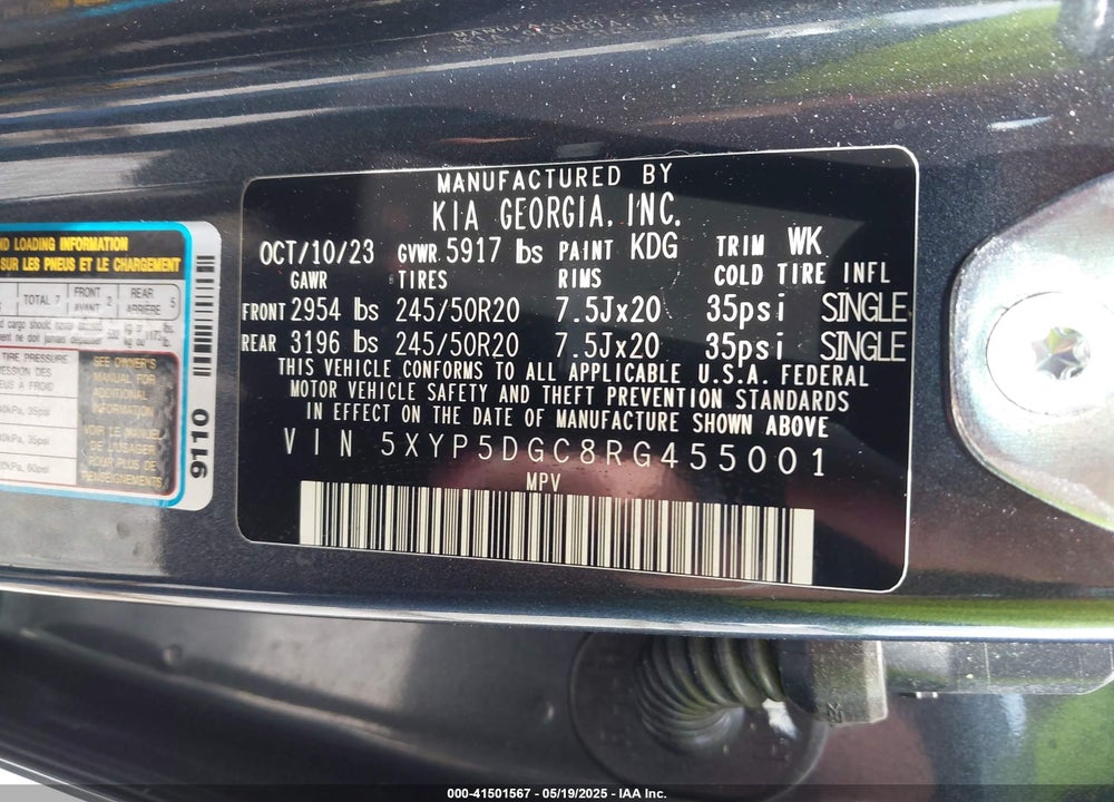 2024 KIA TELLURIDE VIN: 5XYP5DGC8RG455001
