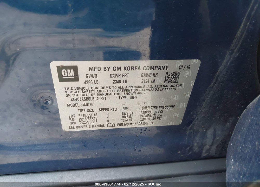 2020 BUICK ENCORE FWD PREFERRED VIN: KL4CJASB0LB046381