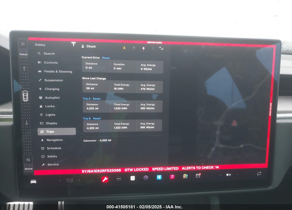 2024 TESLA MODEL S VIN: 5YJSA1E62RF533068