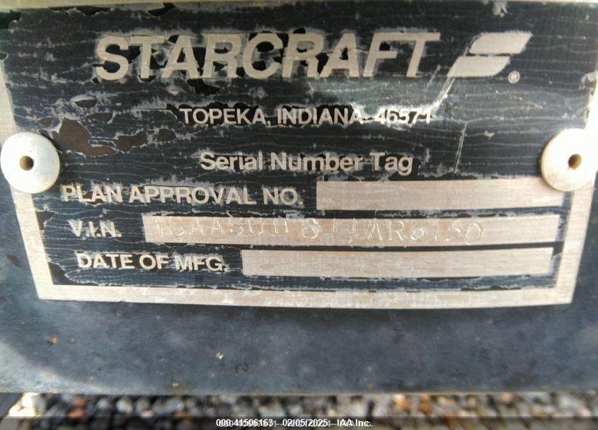 1996 STARCRAFT SPACEFLYER 1221 CLASS VIN: 1SAAS01F6T1AR6150