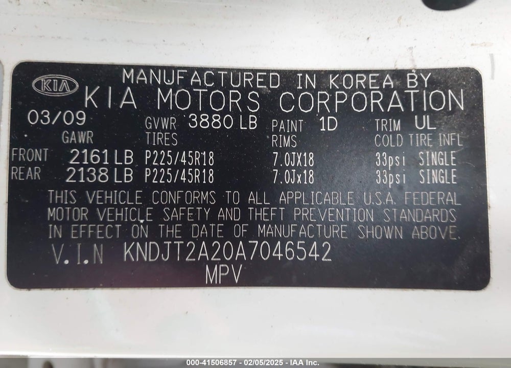 2010 KIA SOUL SPORT VIN: KNDJT2A20A7046542