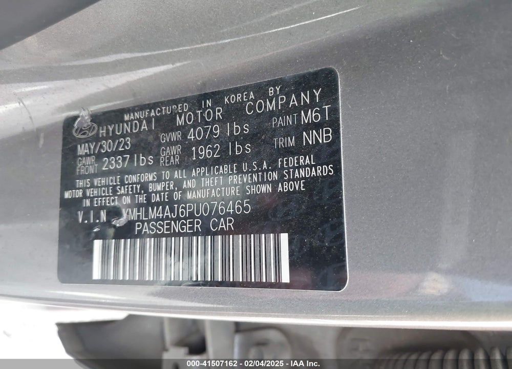 2023 HYUNDAI ELANTRA HYBRID VIN: KMHLM4AJ6PU076465