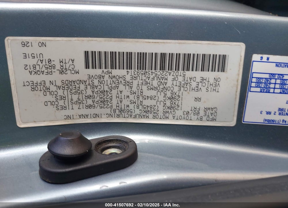 2004 TOYOTA SIENNA XLE LIMITED VIN: 5TDZA22C54S059314