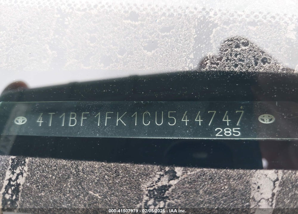 2012 TOYOTA CAMRY SE VIN: 4T1BF1FK1CU544747