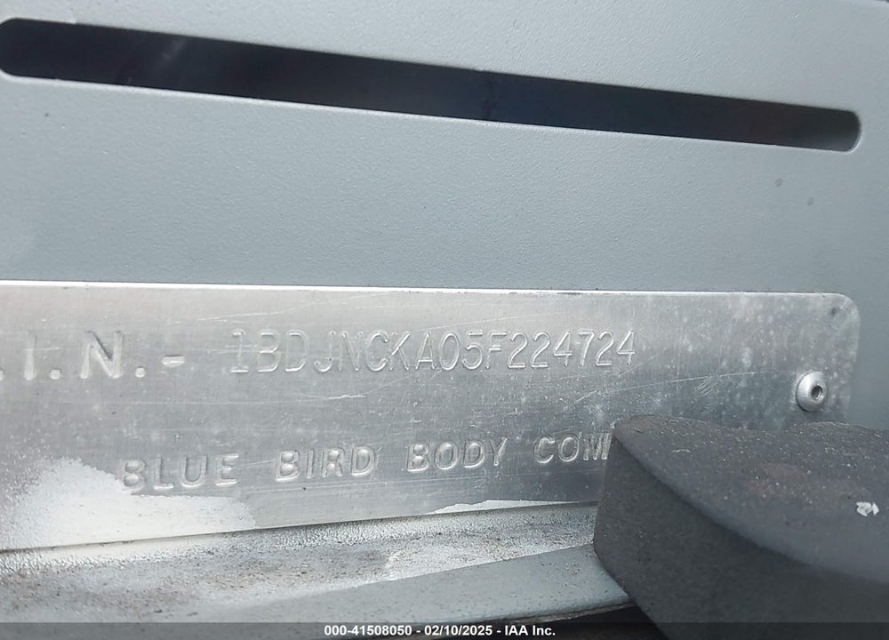 2005 BLUE BIRD INCOMPLETE VEHICLE VIN: 1BDJNCKA05F224724