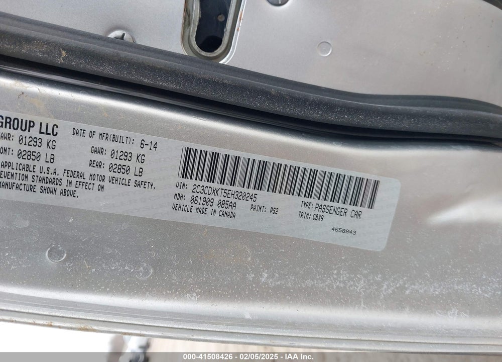2014 DODGE CHARGER VIN: 2C3CDXKT5EH320245