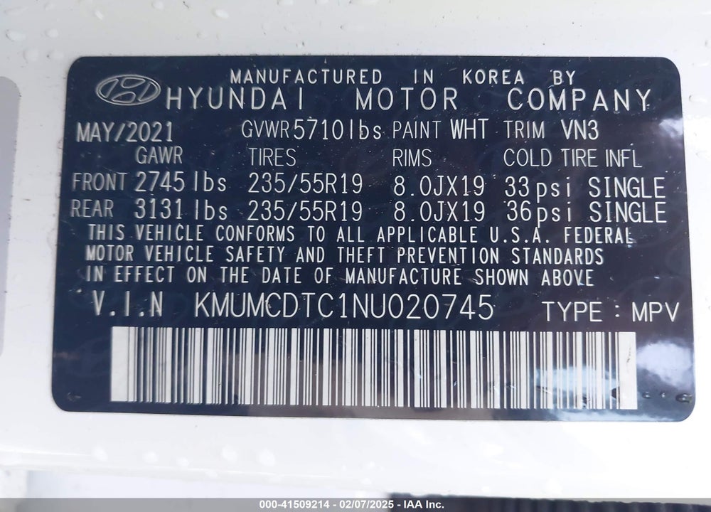 2022 GENESIS GV70 VIN: KMUMCDTC1NU020745