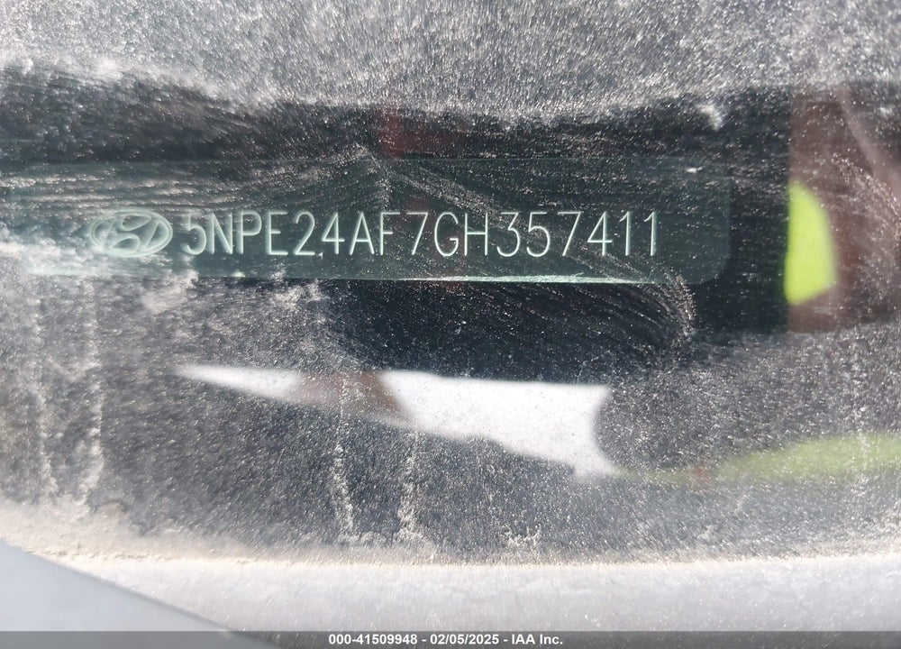 2016 HYUNDAI SONATA VIN: 5NPE24AF7GH357411