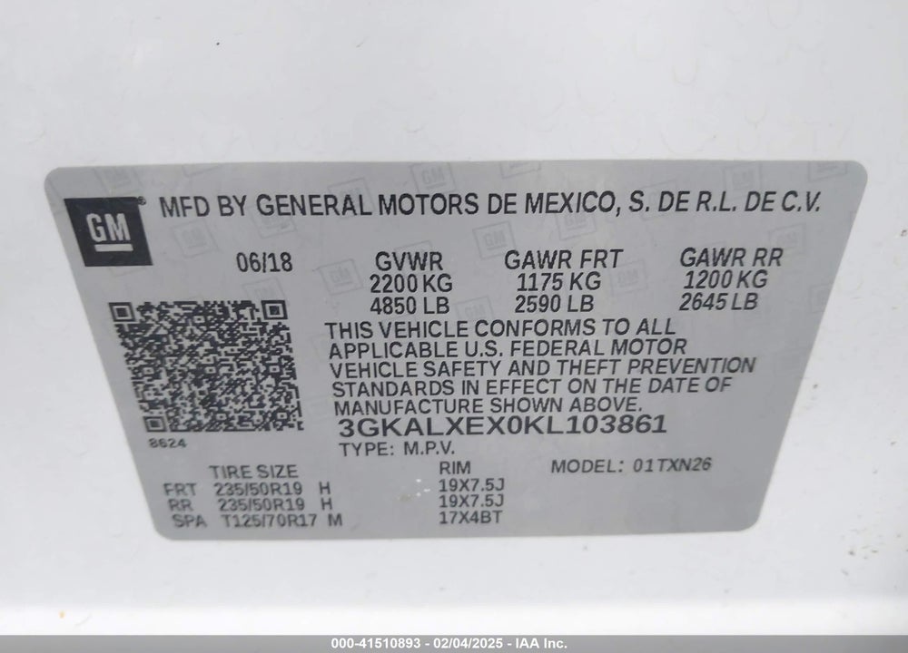 2019 GMC TERRAIN DENALI VIN: 3GKALXEX0KL103861