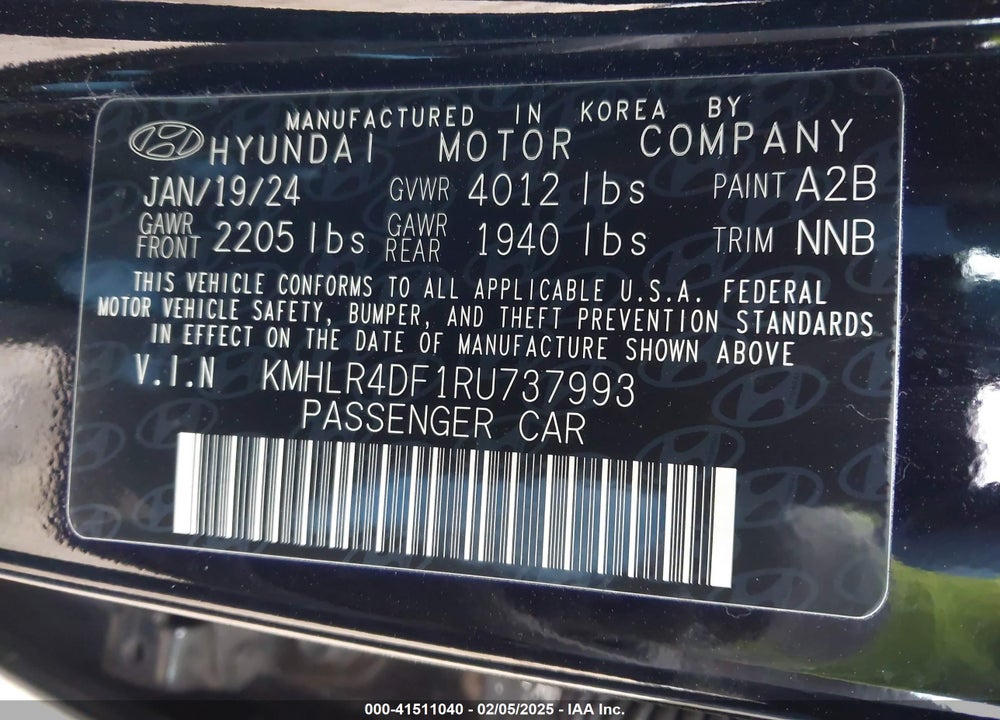 2024 HYUNDAI ELANTRA N LINE VIN: KMHLR4DF1RU737993