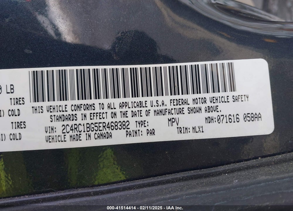 2014 CHRYSLER TOWN & COUNTRY TOURING VIN: 2C4RC1BG5ER468382