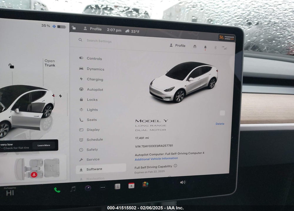2024 TESLA MODEL Y LONG RANGE DUAL MOTOR ALL-WHEEL DRIVE VIN: 7SAYGDEE9RA257781