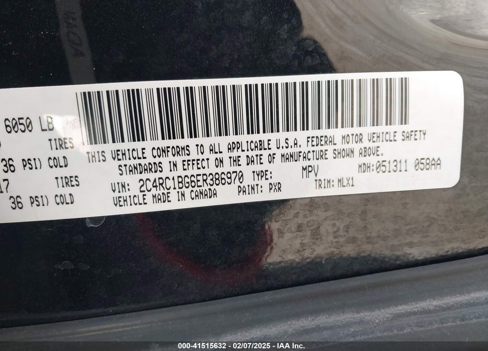 2014 CHRYSLER TOWN & COUNTRY TOURING VIN: 2C4RC1BG6ER386970