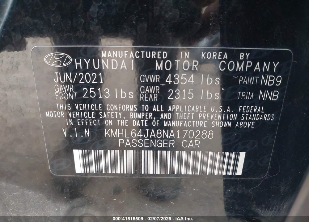 2022 HYUNDAI SONATA VIN: KMHL64JA8NA170288