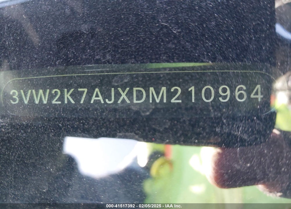 2013 VOLKSWAGEN JETTA VIN: 3VW2K7AJXDM210964