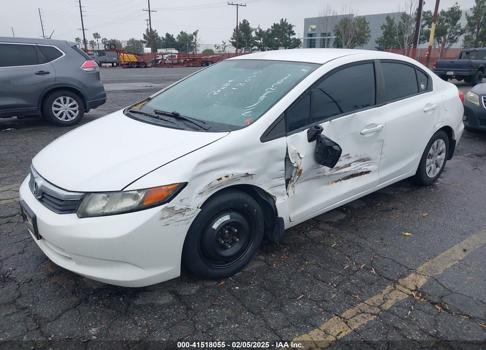 2012 HONDA CIVIC LX VIN: 19XFB2F55CE338122