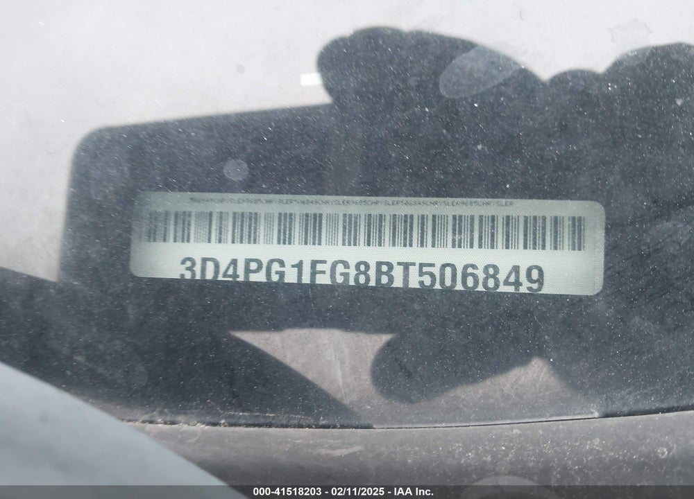 2011 DODGE JOURNEY MAINSTREET VIN: 3D4PG1FG8BT506849