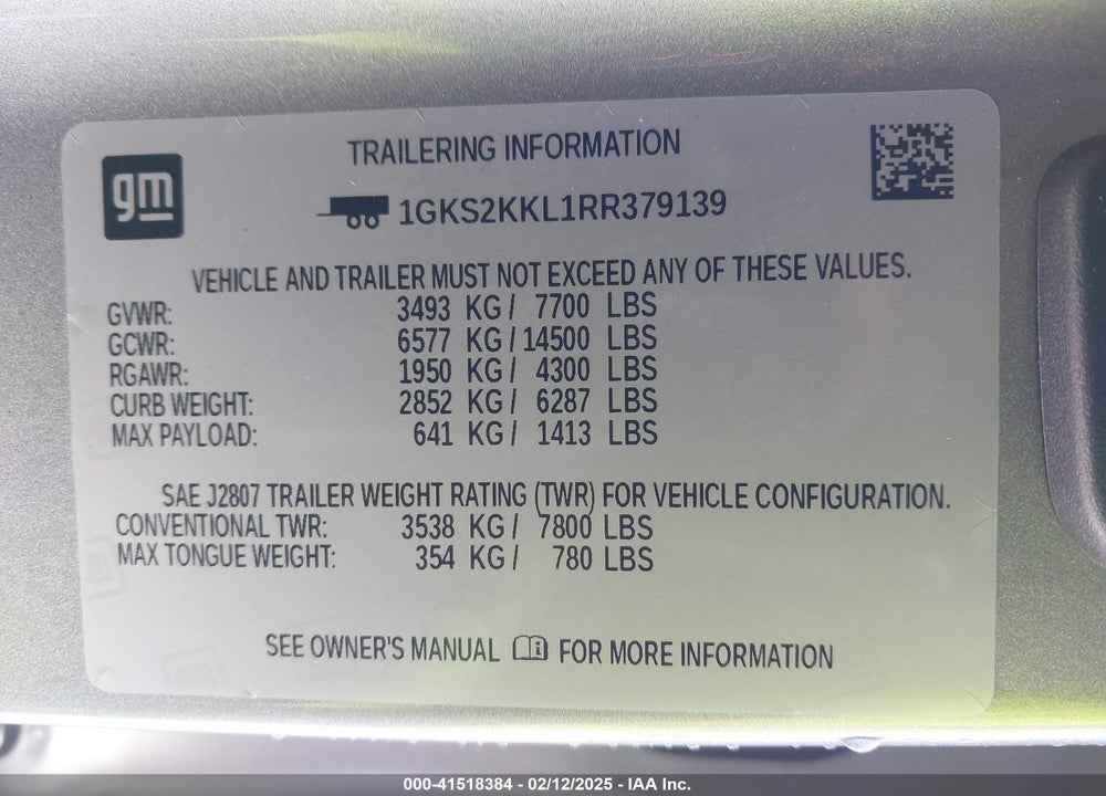 2024 GMC YUKON XL 4WD DENALI ULTIMATE VIN: 1GKS2KKL1RR379139