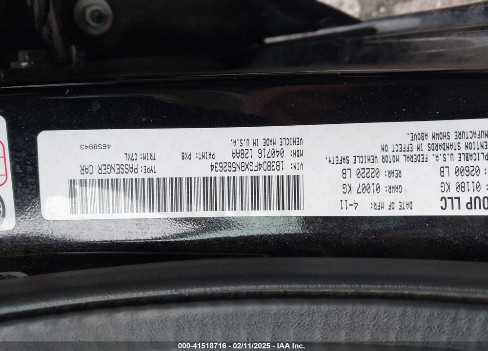 2011 DODGE AVENGER EXPRESS VIN: 1B3BD4FGXBN562634