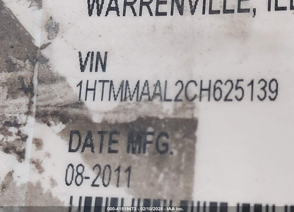 2012 INTERNATIONAL 4000 4300 VIN: 1HTMMAAL2CH625139