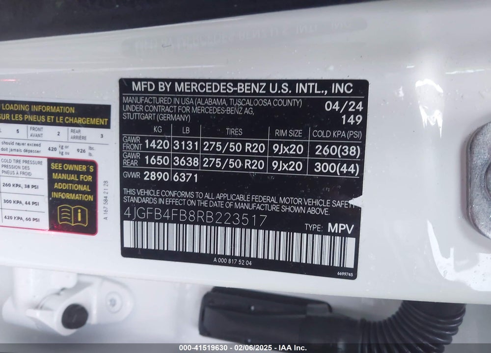 2024 MERCEDES-BENZ GLE 350 4MATIC VIN: 4JGFB4FB8RB223517