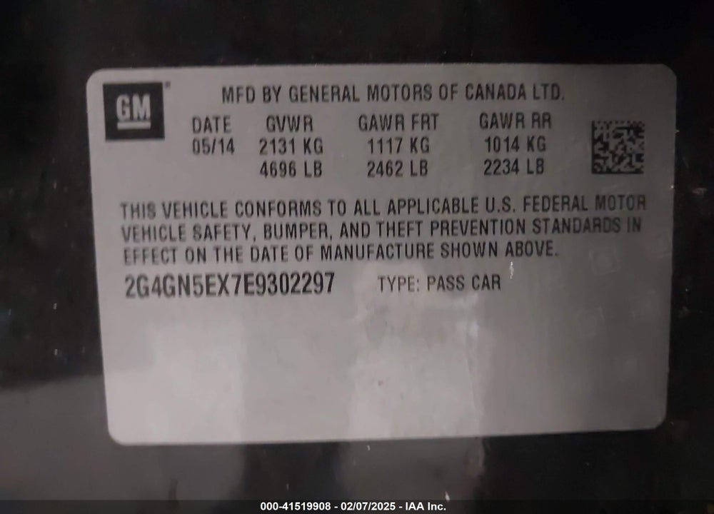 2014 BUICK REGAL TURBO/E-ASSIST PREMIUM I VIN: 2G4GN5EX7E9302297