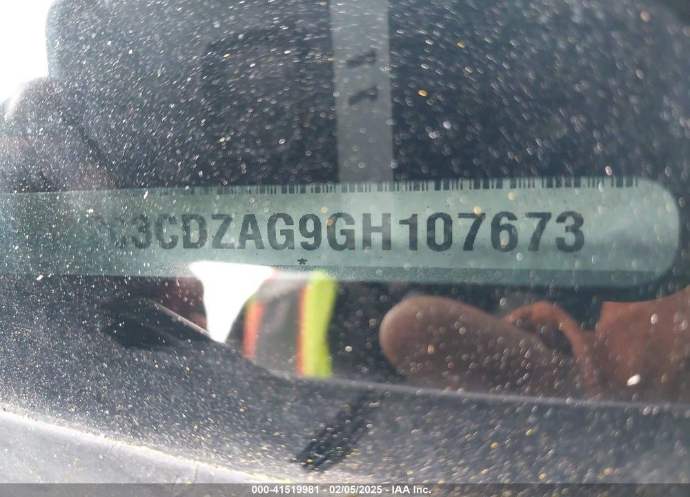 2016 DODGE CHALLENGER VIN: 2C3CDZAG9GH107673