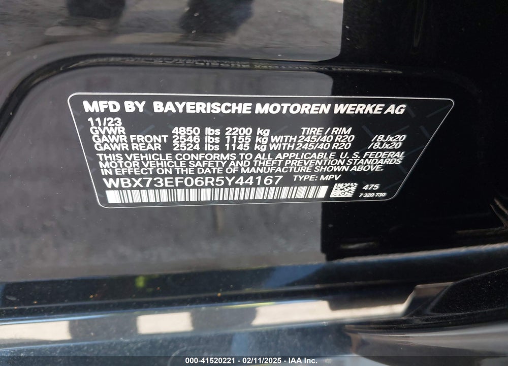 2024 BMW X1 XDRIVE28I VIN: WBX73EF06R5Y44167