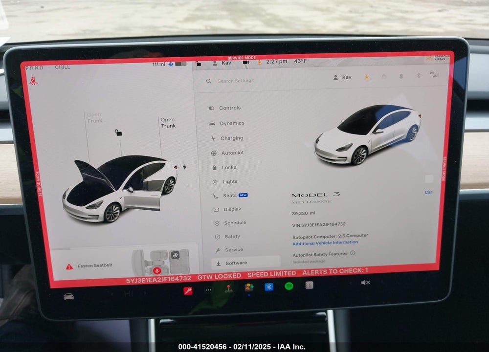 2018 TESLA MODEL 3 VIN: 5YJ3E1EA2JF164732