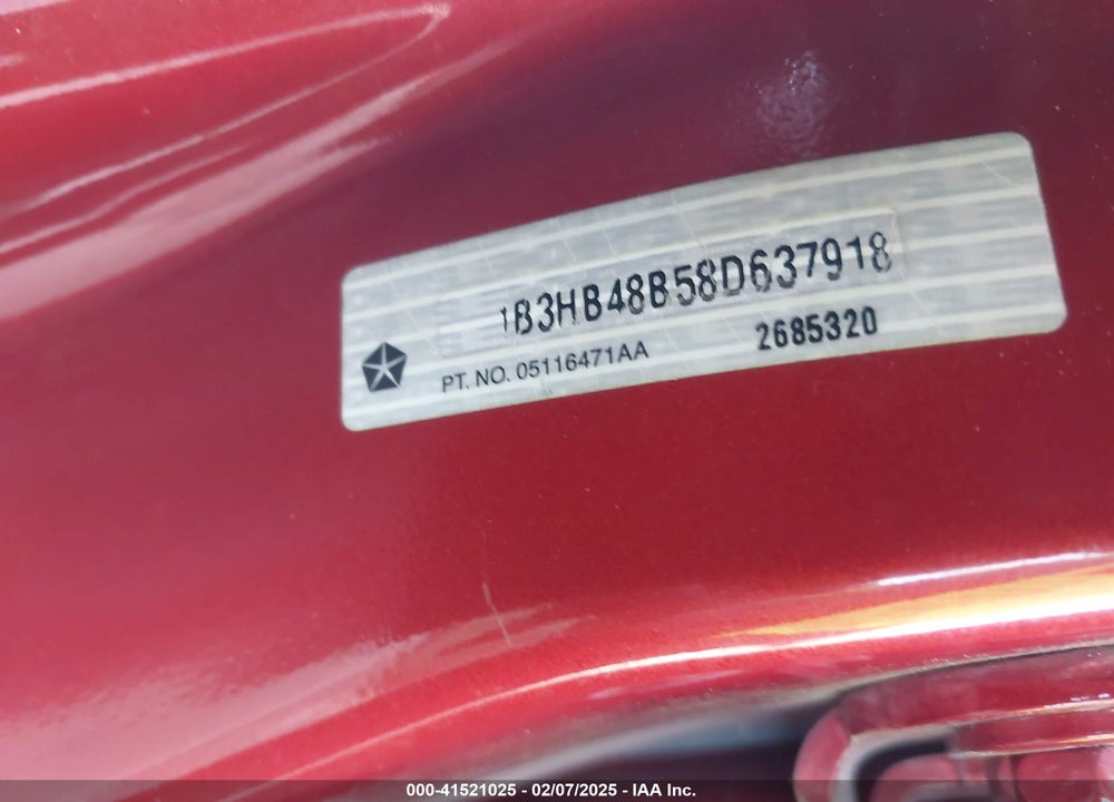 2008 DODGE CALIBER SXT VIN: 1B3HB48B58D637918