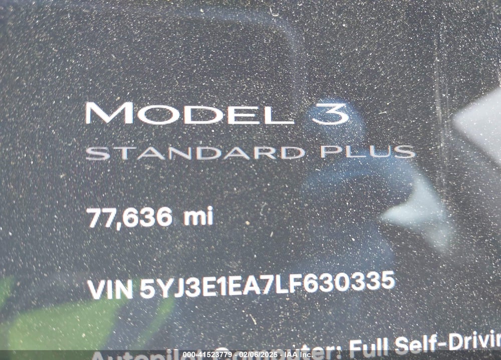 2020 TESLA MODEL 3 VIN: 5YJ3E1EA7LF630335