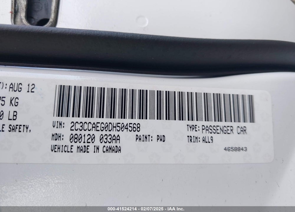 2013 CHRYSLER 300C VIN: 2C3CCAEG0DH504568