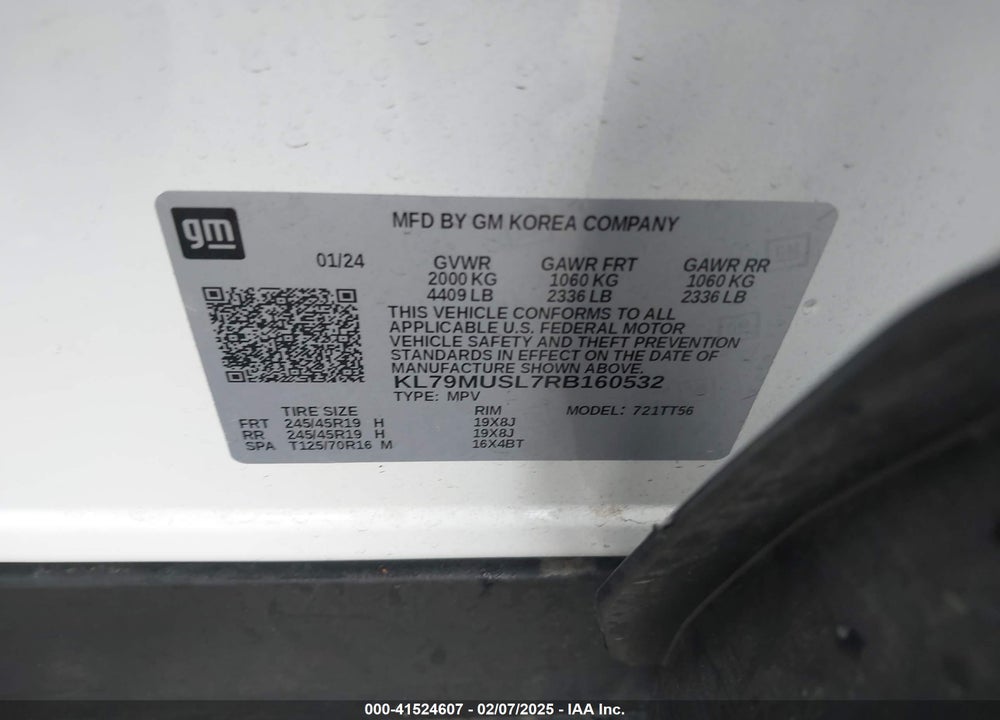 2024 CHEVROLET TRAILBLAZER AWD RS VIN: KL79MUSL7RB160532