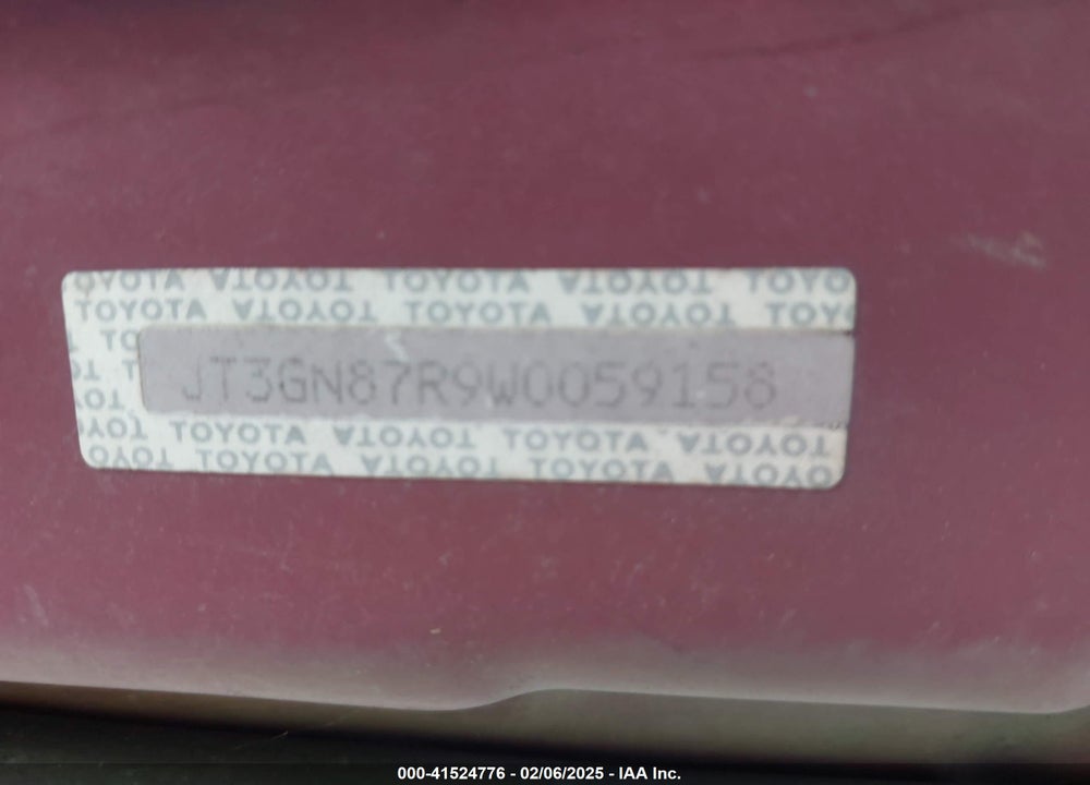 1998 TOYOTA 4RUNNER SR5 V6 LIMITED VIN: JT3GN87R9W0059158